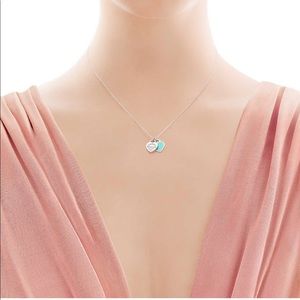 Tiffany Mini Double Heart Tag Pendant 🌟